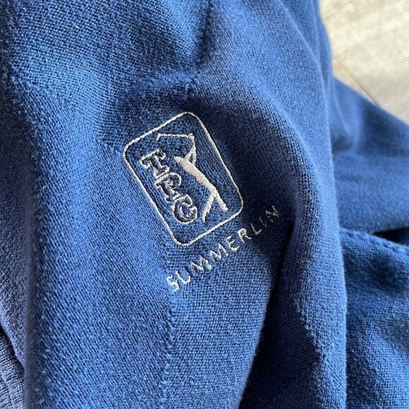 OXFORD GOLF Blue 1/4 Zip Polo Sweater Pullover Men’s Size Medium - Picture 4 of 9